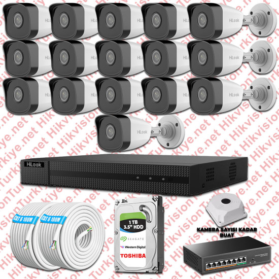 Hilook İp Kamera Seti 1080p Fullhd 16 Güvenlik Kamerası